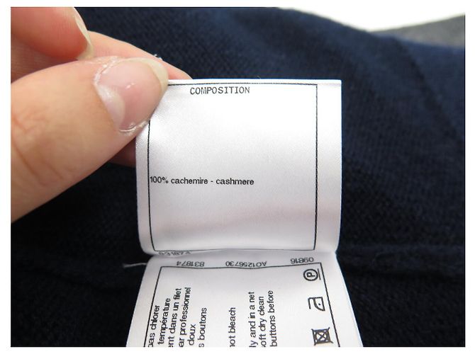 CHANEL CARDIGAN STRICKJACKE ANKERKNÖPFE CAMBON P59182K07741 L 42 AUS KASHMIR Marineblau - Ansicht 7