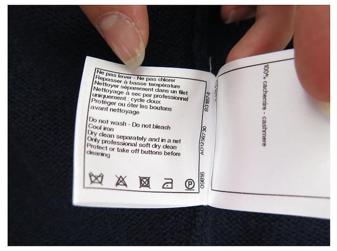 CHANEL CARDIGAN STRICKJACKE ANKERKNÖPFE CAMBON P59182K07741 L 42 AUS KASHMIR Marineblau - Ansicht 8