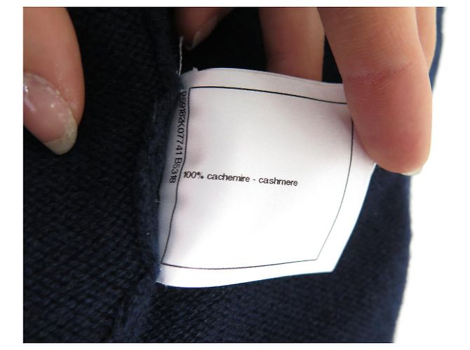 CHANEL CARDIGAN STRICKJACKE ANKERKNÖPFE CAMBON P59182K07741 L 42 AUS KASHMIR Marineblau - Ansicht 9