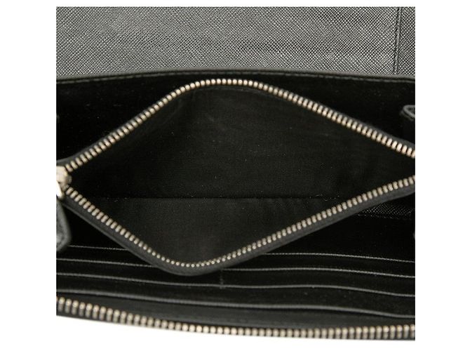 Portafoglio lungo Prada in pelle Saffiano con logo triangolare Nero - vista 5
