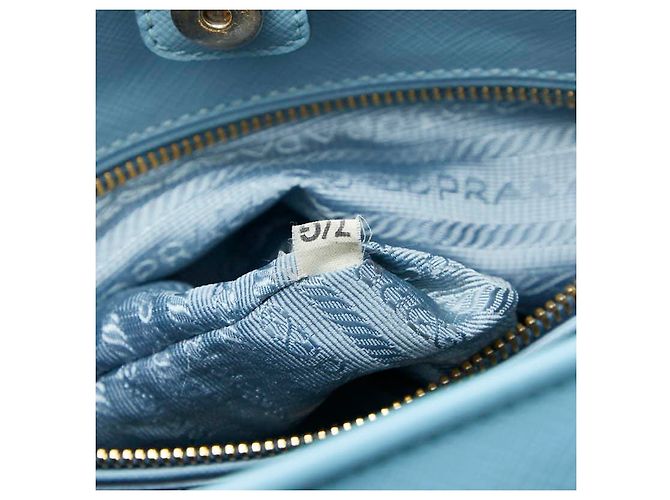 Borsa Prada Saffiano con logo triangolare Blu - vista 10