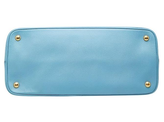 Borsa Prada Saffiano con logo triangolare Blu - vista 3