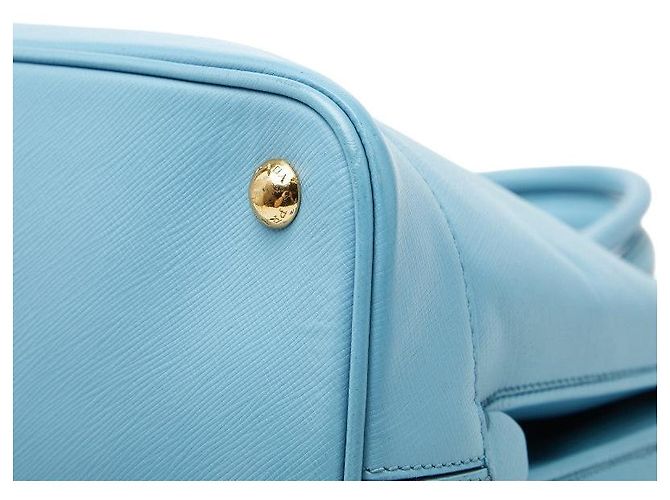 Borsa Prada Saffiano con logo triangolare Blu - vista 4