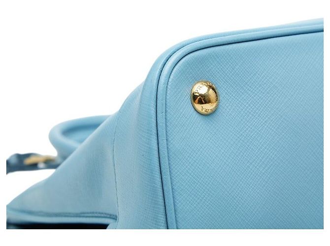 Borsa Prada Saffiano con logo triangolare Blu - vista 5