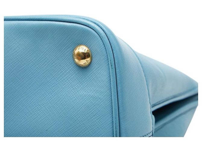 Borsa Prada Saffiano con logo triangolare Blu - vista 6