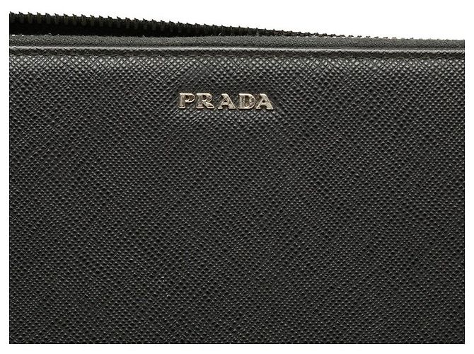 Prada Logo Langbrieftasche Schwarz - Ansicht 6