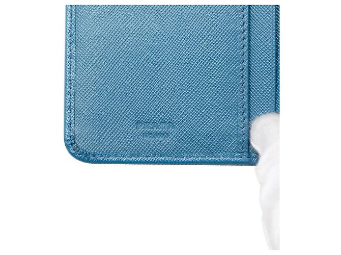 Cartera bi-fold Prada Logo Azul - vista 6