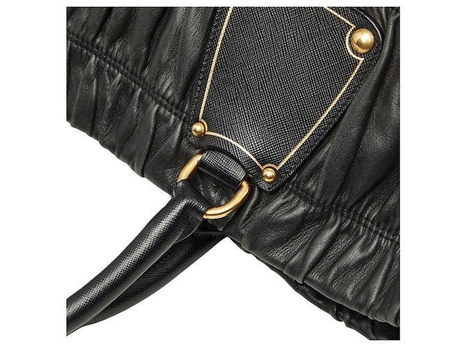 Sac cabas Prada Gaufre Noir - vue 8
