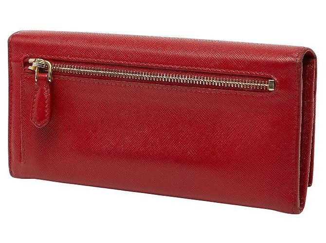Portafoglio lungo Prada con placca logo triangolo Rosso - vista 2