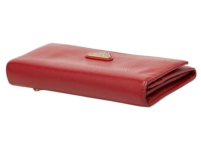 Portafoglio lungo Prada con placca logo triangolo Rosso - vista 5