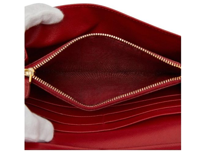 Portafoglio lungo Prada con placca logo triangolo Rosso - vista 8