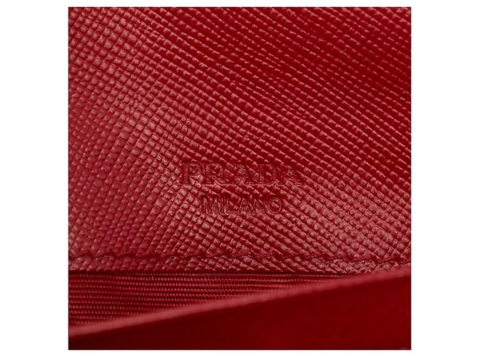 Portafoglio lungo Prada con placca logo triangolo Rosso - vista 9