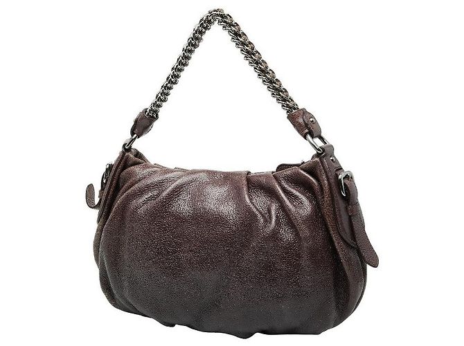Prada Logo Chain One-Shoulder Bag Purple - view 2