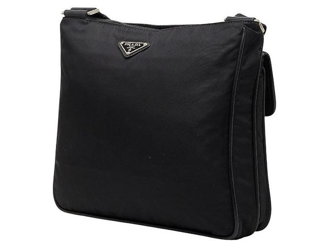 Borsa a tracolla Prada con placca logo triangolare Nero - vista 2