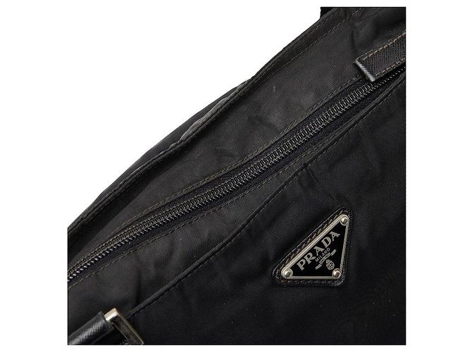 Borsa a tracolla Prada con placca logo triangolare Nero - vista 8