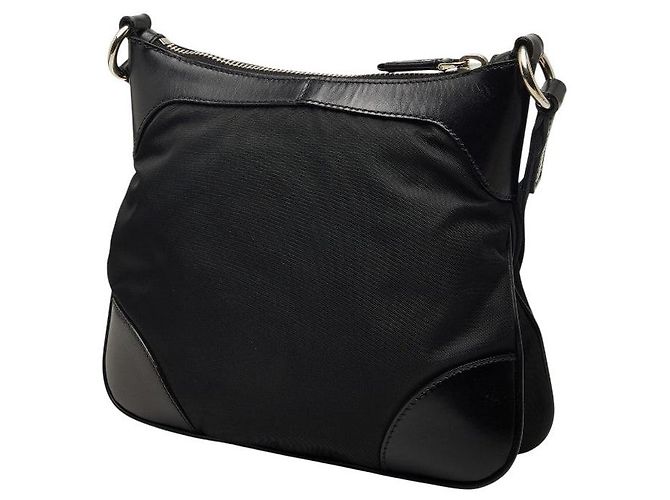 Bolsa Tiracolo Prada Tessuto com Logotipo Triangular Preto - vista 2