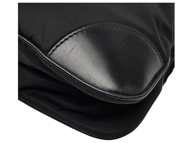 Bolsa Tiracolo Prada Tessuto com Logotipo Triangular Preto - vista 4