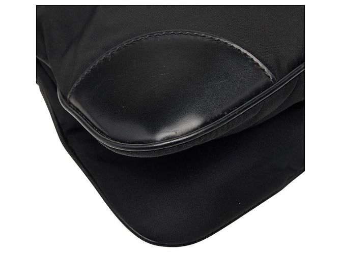 Bolsa Tiracolo Prada Tessuto com Logotipo Triangular Preto - vista 5