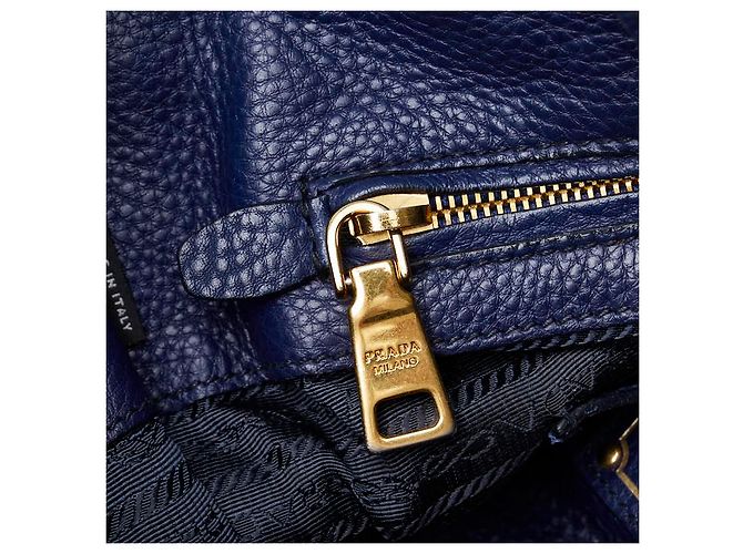 Prada Handtasche mit Dreiecks-Logo-Plakette Blau - Ansicht 6