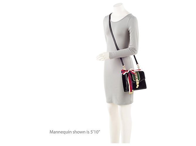 Borsa a spalla piccola Gucci GG Velvet Sylvie Nero - vista 5