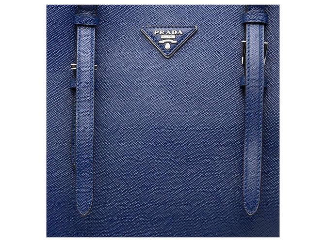 Prada Triangle Logo Tote Blau - Ansicht 5