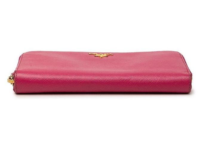 Cartera larga con cremallera Prada Saffiano Rosa - vista 3