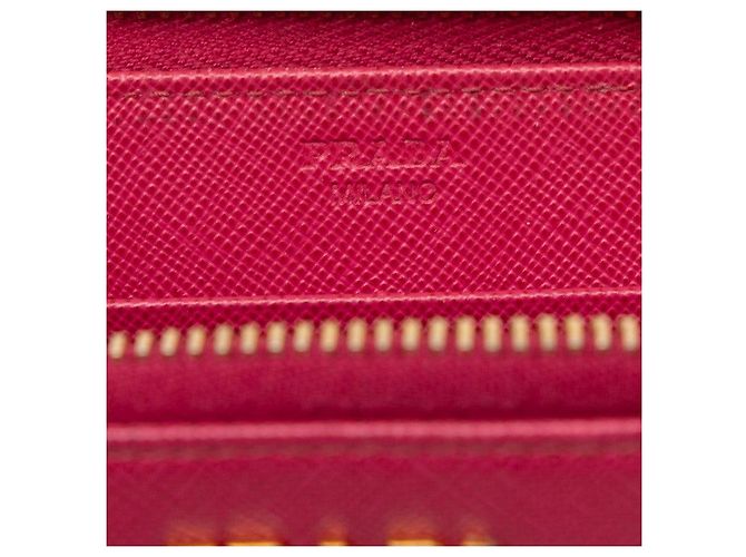 Cartera larga con cremallera Prada Saffiano Rosa - vista 5