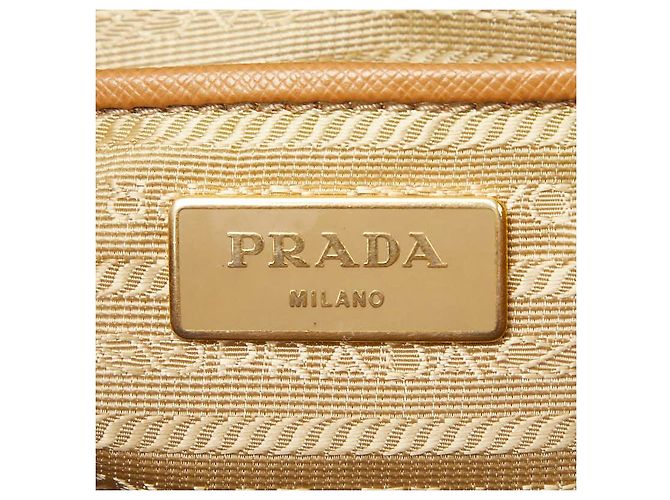 Sac Tote Prada avec logo triangle Marron - vue 10