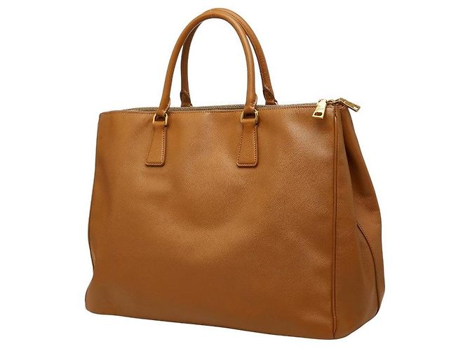 Sac Tote Prada avec logo triangle Marron - vue 2