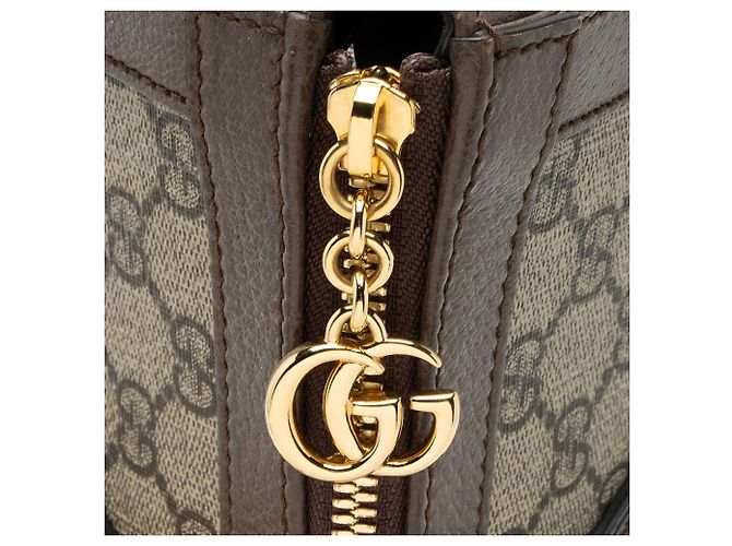 Gucci GG Supreme Ophidia Large Zip Tote Braun Beige - Ansicht 10