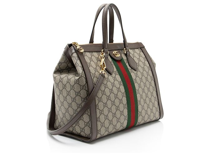 Gucci GG Supreme Ophidia Large Zip Tote Braun Beige - Ansicht 2