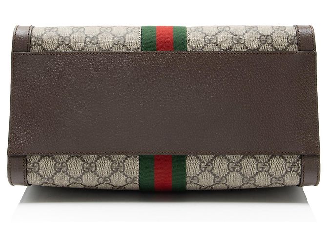 Gucci GG Supreme Ophidia Large Zip Tote Braun Beige - Ansicht 4
