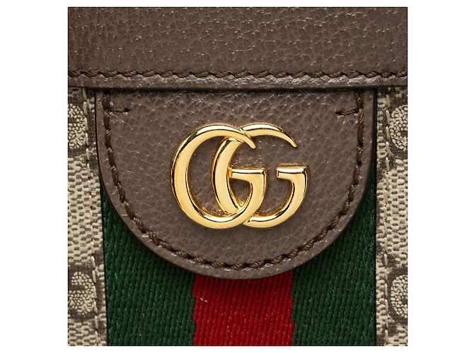 Gucci GG Supreme Ophidia Large Zip Tote Braun Beige - Ansicht 9