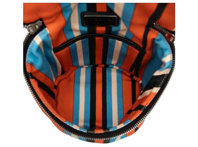Double Borsa a tracolla Prada con placca logo triangolare 2VH147 Arancione - vista 4