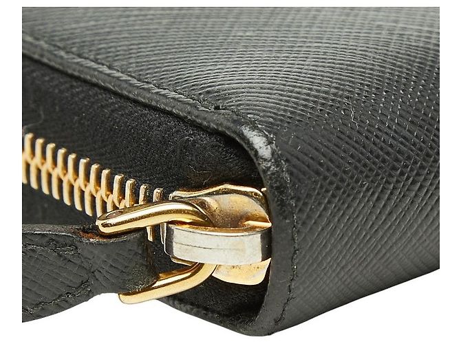 Prada Langbörse mit Dreiecks-Logo-Plakette Schwarz - Ansicht 5