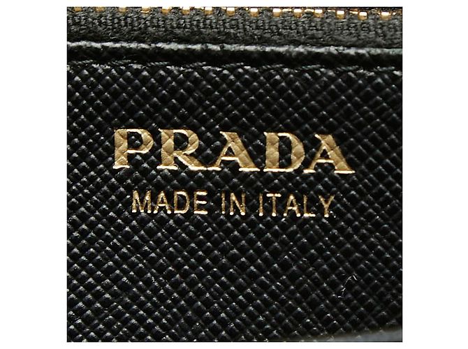 Prada Langbörse mit Dreiecks-Logo-Plakette Schwarz - Ansicht 9