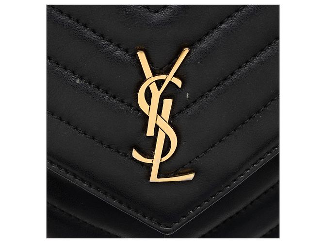 Autre Marque Borsa Small Double Flap Monogram in pelle di agnello matelassé Saint Laurent Nero - vista 10