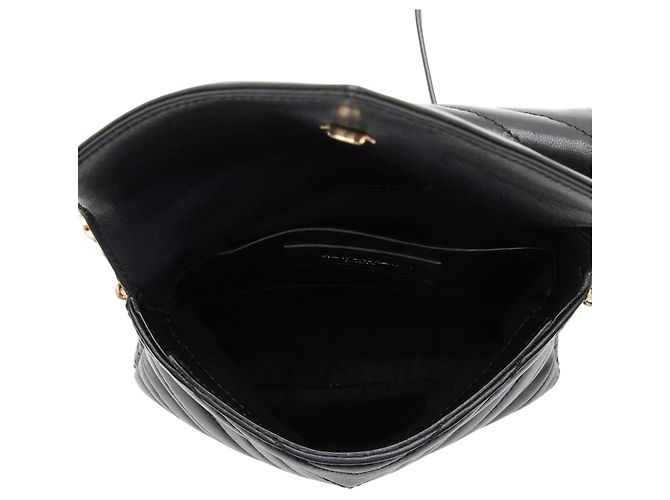 Autre Marque Borsa Small Double Flap Monogram in pelle di agnello matelassé Saint Laurent Nero - vista 7