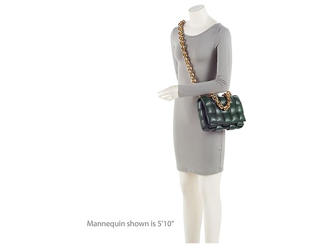 Borsa a tracolla maxi Cassette con catena in nappa Bottega Veneta Verde - vista 5
