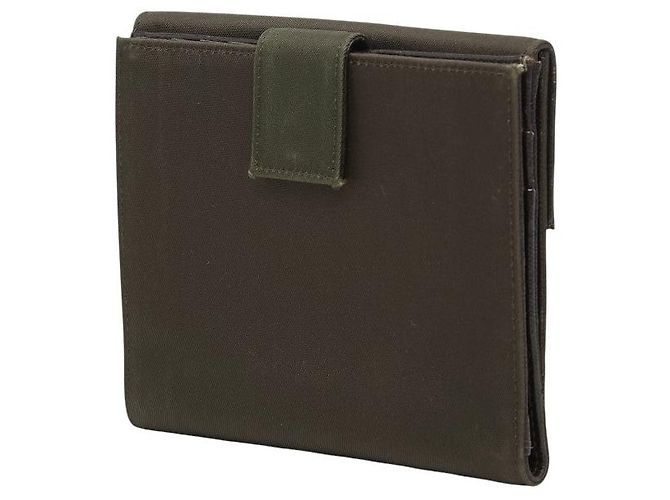 Prada Bi-fold Geldbörse mit Dreiecks-Logo-Plakette Grün - Ansicht 2