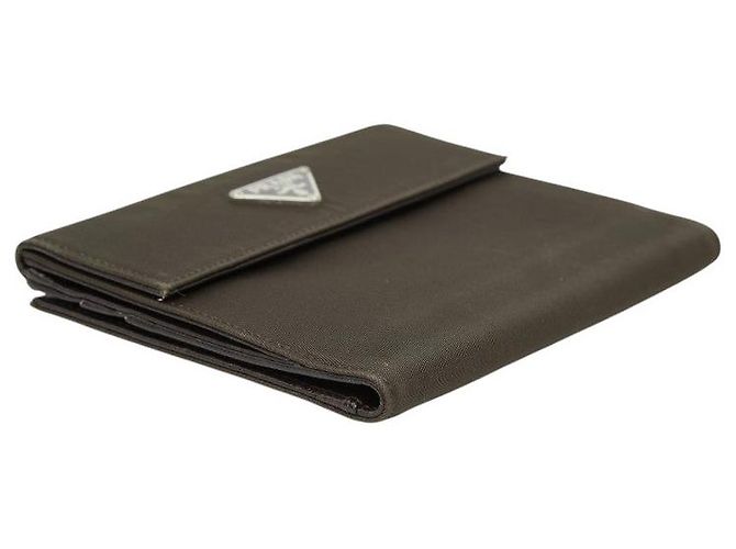 Prada Bi-fold Geldbörse mit Dreiecks-Logo-Plakette Grün - Ansicht 5