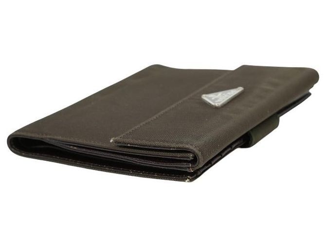 Prada Bi-fold Geldbörse mit Dreiecks-Logo-Plakette Grün - Ansicht 7