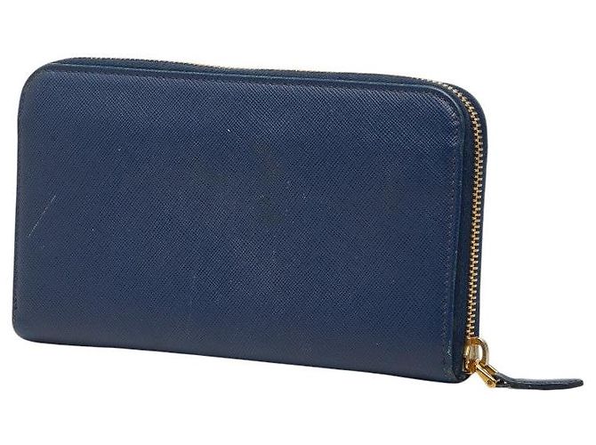 Portafoglio lungo Prada con placca logo triangolo 1M0506 Blu - vista 2