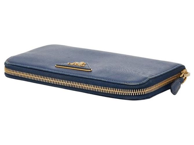 Portafoglio lungo Prada con placca logo triangolo 1M0506 Blu - vista 5