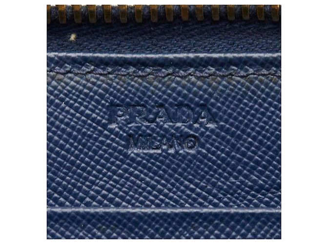 Portafoglio lungo Prada con placca logo triangolo 1M0506 Blu - vista 8