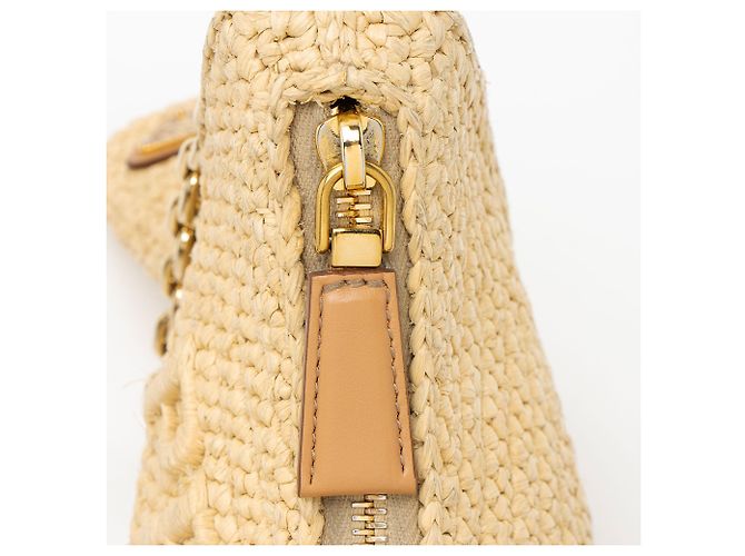 Prada Crochet Raffia Re-Edition 2005 Crossbody Marrom Bege - vista 10