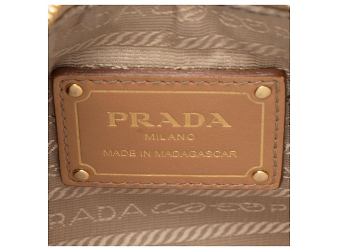 Prada Crochet Raffia Re-Edition 2005 Crossbody Marrom Bege - vista 8