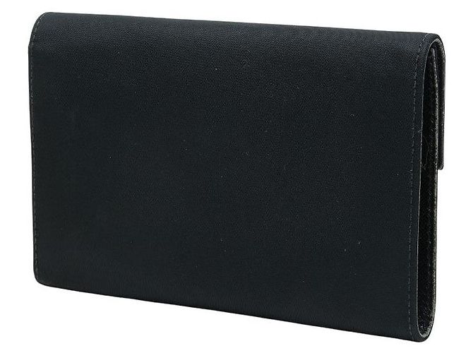 Prada Triangle Logo Trifold Wallet Black - view 2