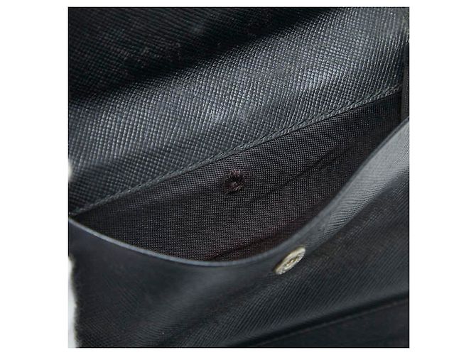 Prada Triangle Logo Trifold Wallet Black - view 5