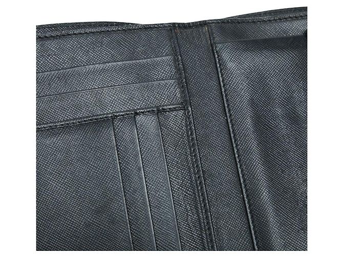 Prada Triangle Logo Trifold Wallet Black - view 6